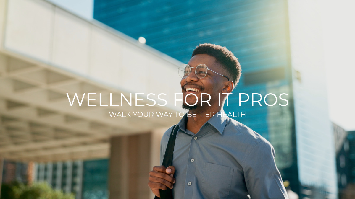 IT professional walking through the office during a short wellness break to stay active at work